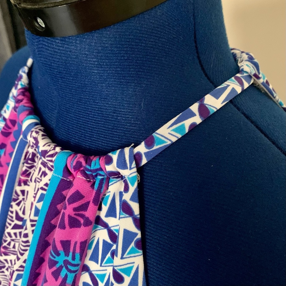 Maggy London Colorful Halter-Neck Geometric Dress 8 - Picture 6 of 9